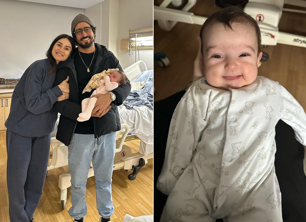 Thaila Ayala e Renato Góes com a filha, Tereza — Foto: Reprodução Instagram