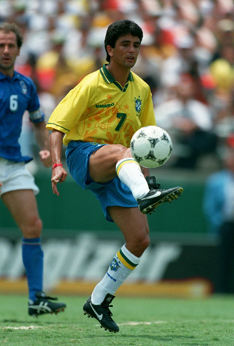 Bebeto na Copa do Mundo 1994, quando o Brasil foi tetra — Foto: Getty Images