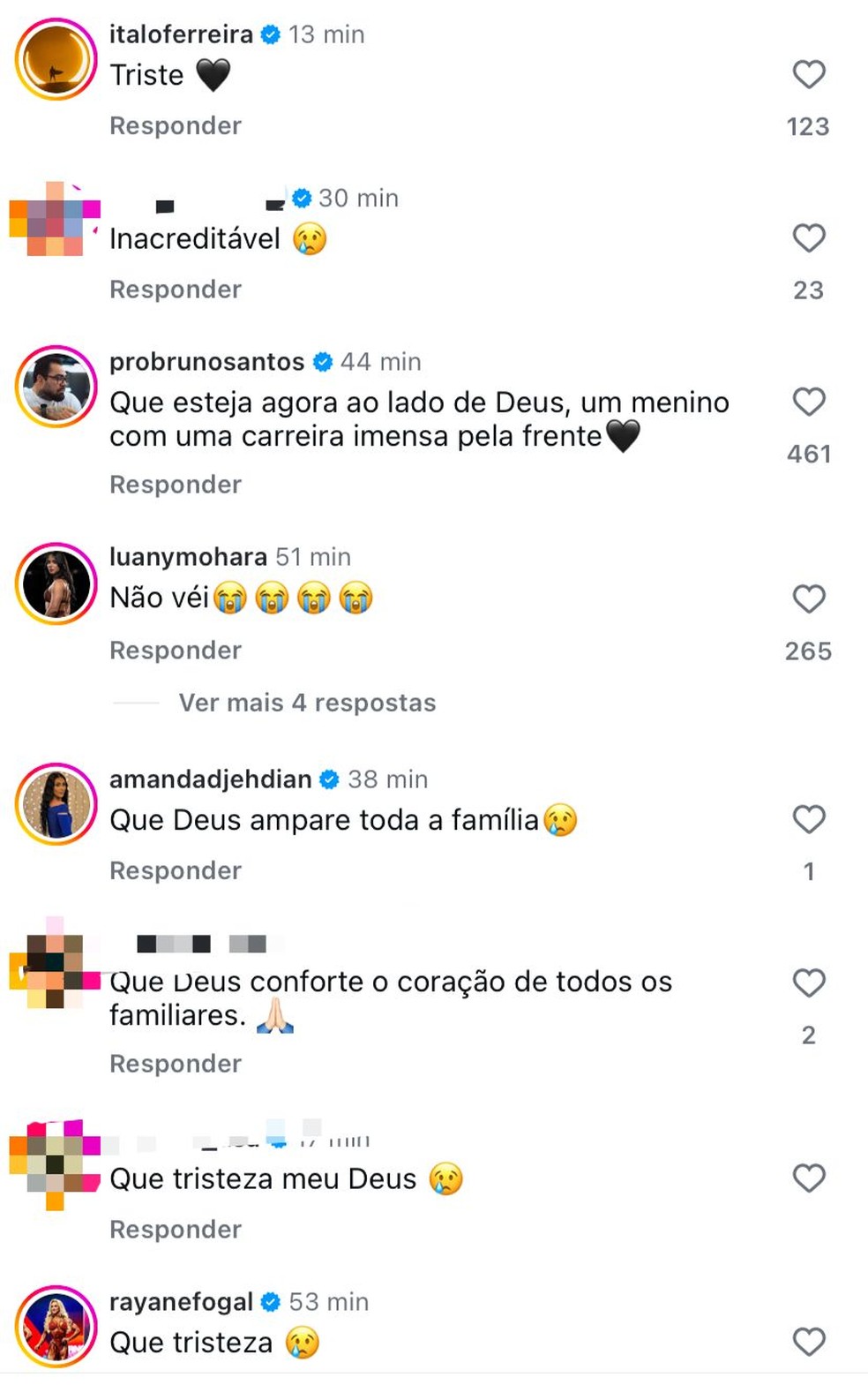Famosos lamentam a morte de Gabriel Ganley — Foto: Reprodução/ Instagram