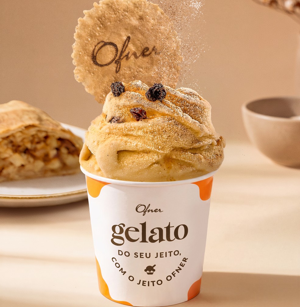 Ofner transforma Apfelstrudel em gelato — Foto: Divulgação