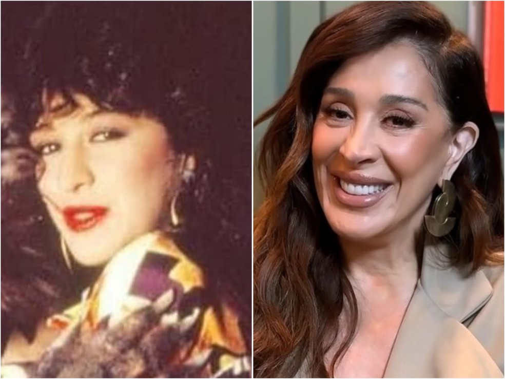 Claudia Raia como Ninon em 'Roque Santeiro' (Globo, 1985) e com visual atual — Foto: Divulgação/TV Globo