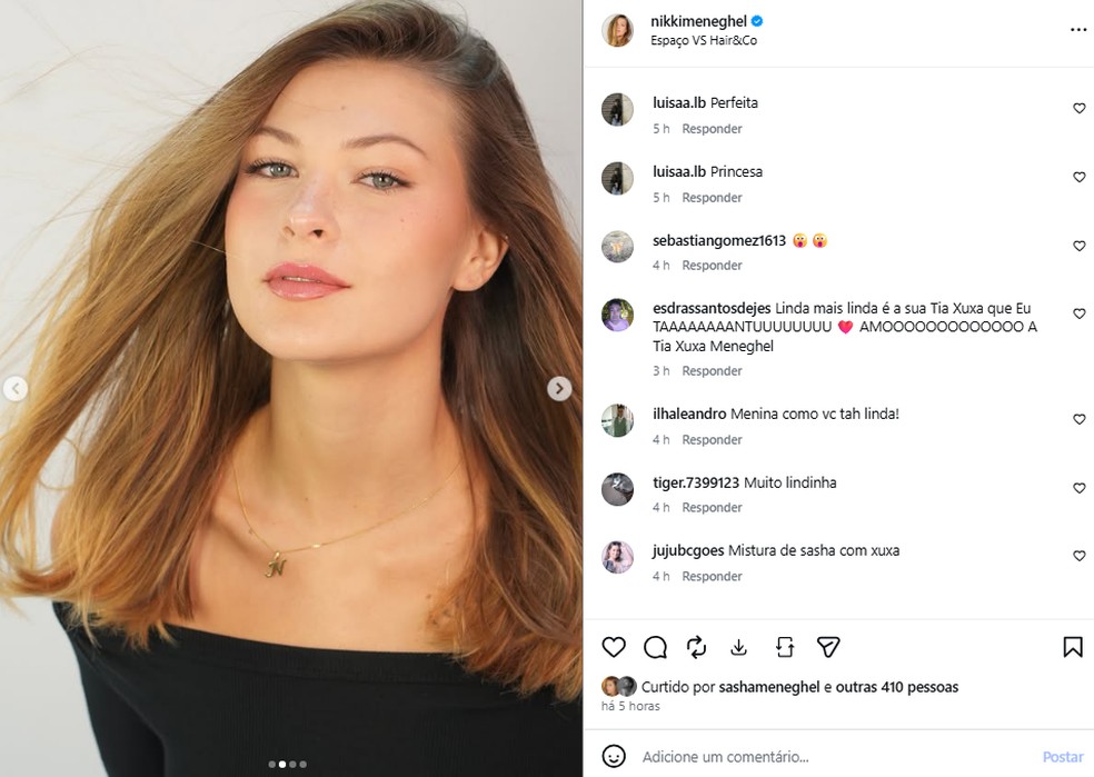 Nikki Meneghel fica loira — Foto: Reprodução/Instagram