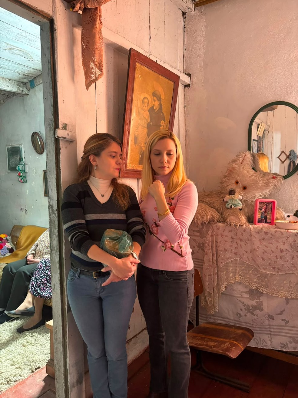 Erica Montanheiro nos bastidores de 'Elize: Sombras de uma Mulher' — Foto: Arquivo pessoal
