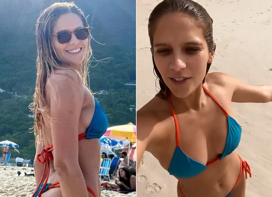 Isabella Santoni repete biquíni e começa semana na praia com namorado; vídeo