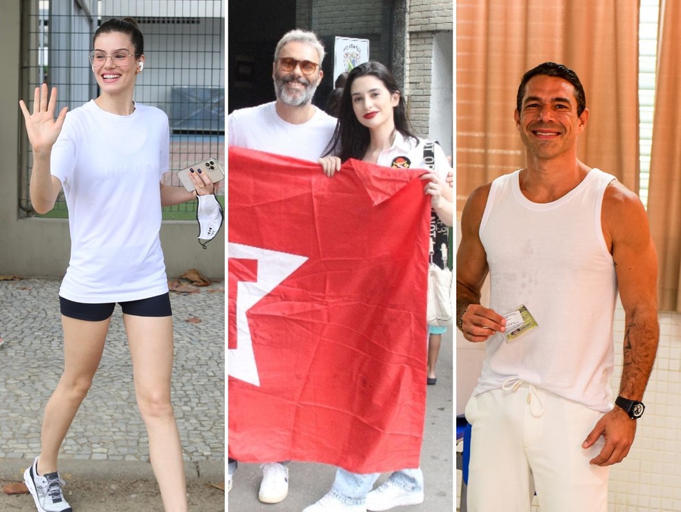 Camila Queiroz, Ângelo Paes Leme e Marcos Buaiz votam no segundo turno das eleições — Foto: AgNews, Brazil News