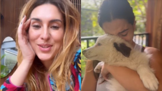 Giovanna Lancellotti chora ao doar filhote de cachorro para Fernanda Paes Leme; vídeo