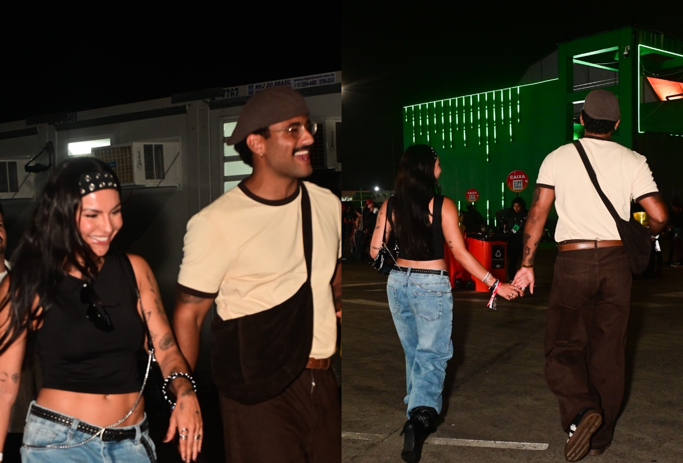 Novo casal na área? Ex-BBB Lucas Pizane e Carla Farias são fotografados de mãos dadas durante show do Maroon 5