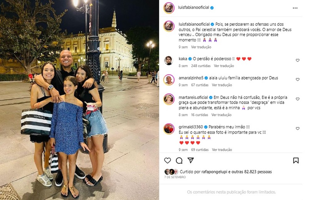 Após traição, Luis Fabiano é homenageado pela ex-mulher