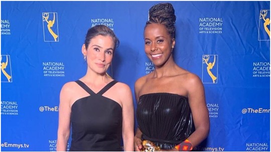 Renata Vasconcellos curte Emmy Internacional com Maju Coutinho: 'Noite de festa'