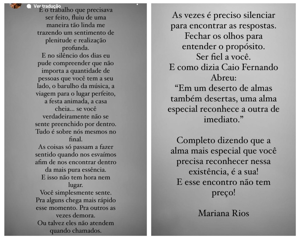 Mariana Rios explica isolamento — Foto: Reprodução do Instagram