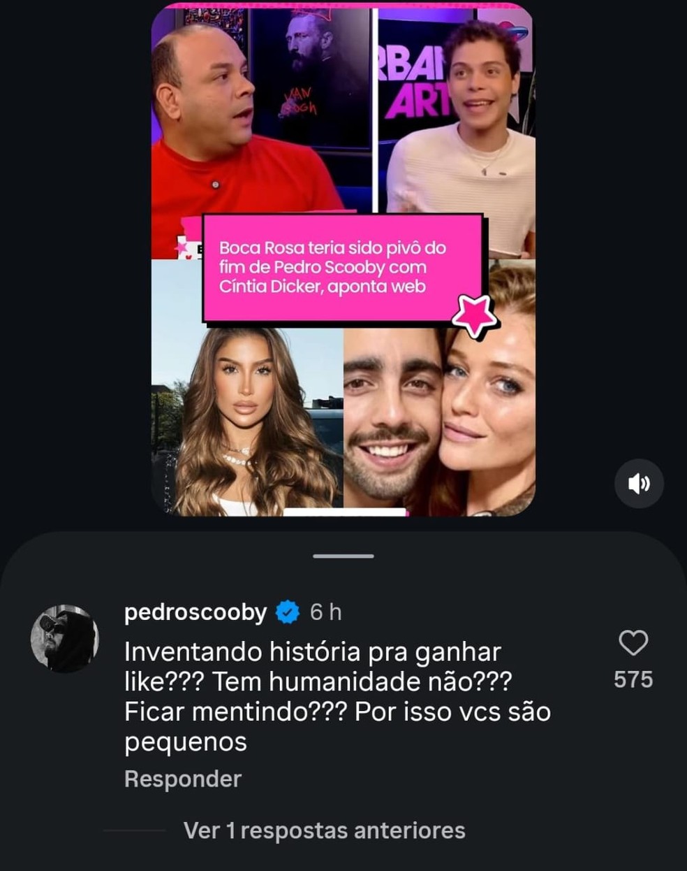 Pedro Scooby desmente notícia sobre envolvimento de Bianca Andrade em fim de casamento — Foto: Reprodução/Instagram