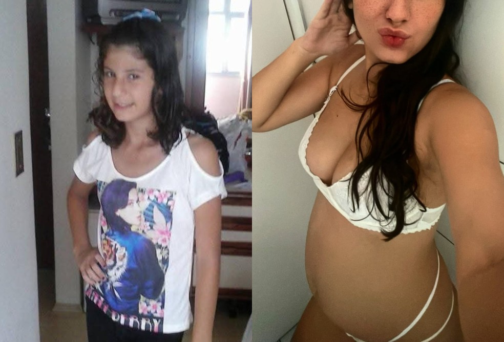 Julia Ruffato, do 'Meu nome &eacute; Julia', em 2014 e gr&aacute;vida em 2025 &mdash; Foto: Arquivo Pessoal/Reprodu&ccedil;&atilde;o/Instagram