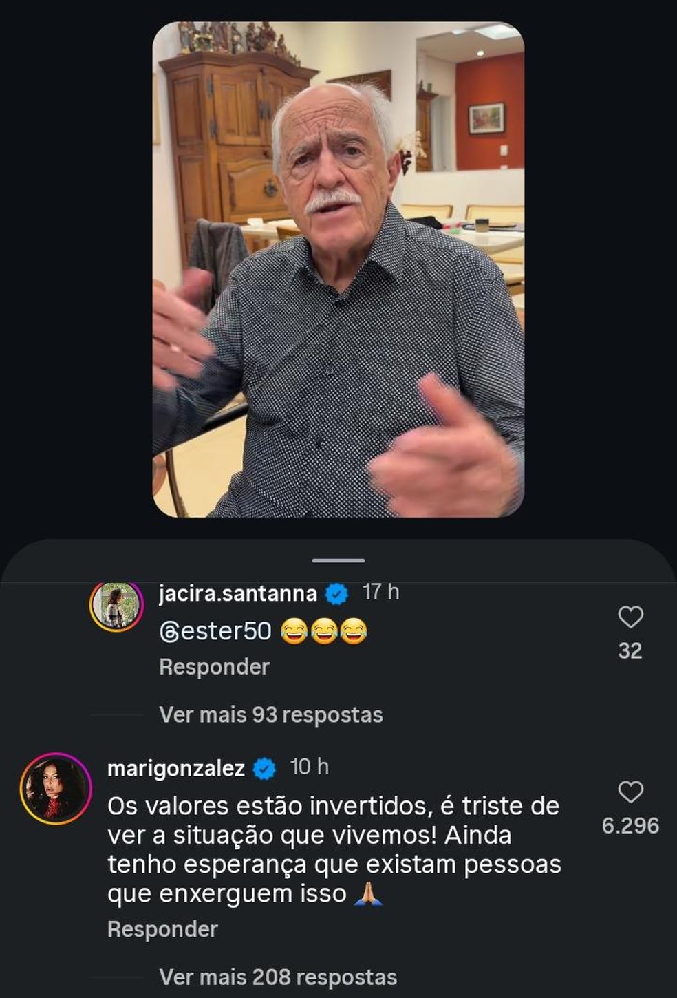 Mari Gonzalez faz reflexão após eliminação de Jonas Sulzbach — Foto: Reprodução/Instagram