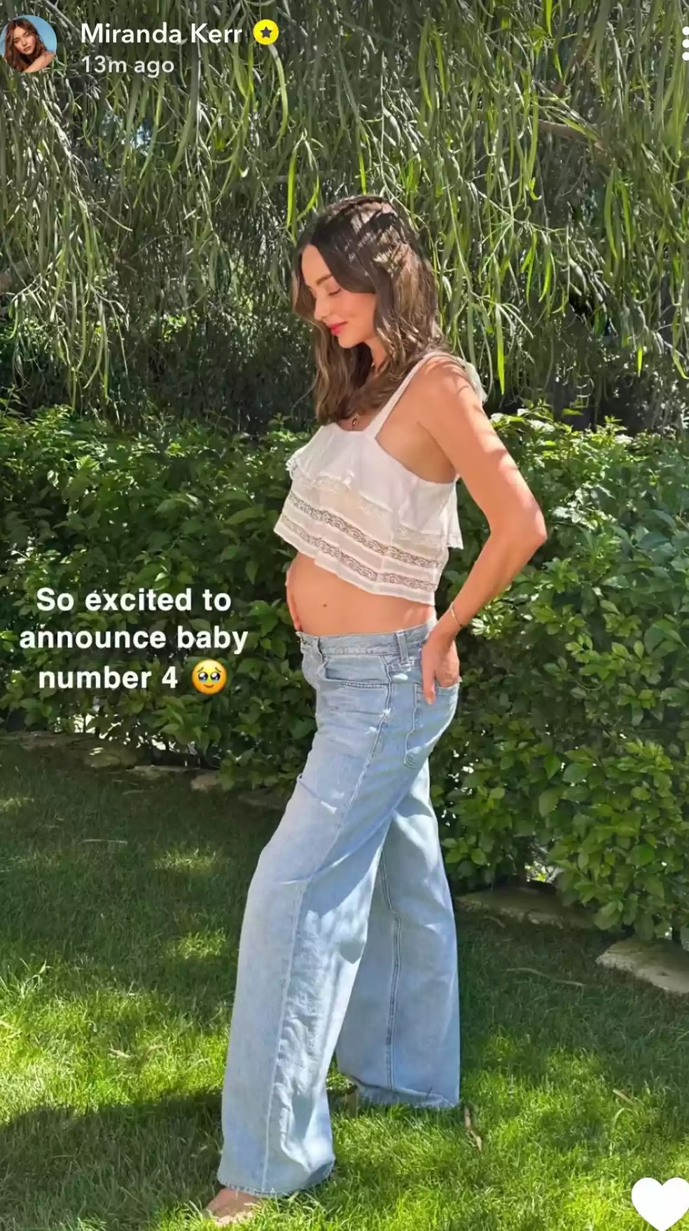 Miranda Kerr anuncia nova gravidez e revela sexo do bebê
