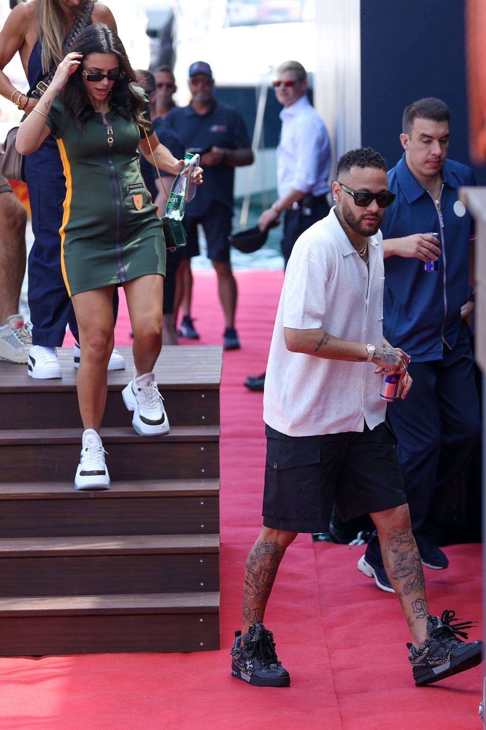Neymar Jr. e Bruna Biancardi vão juntos ao GP de Mônaco — Foto: Getty Images