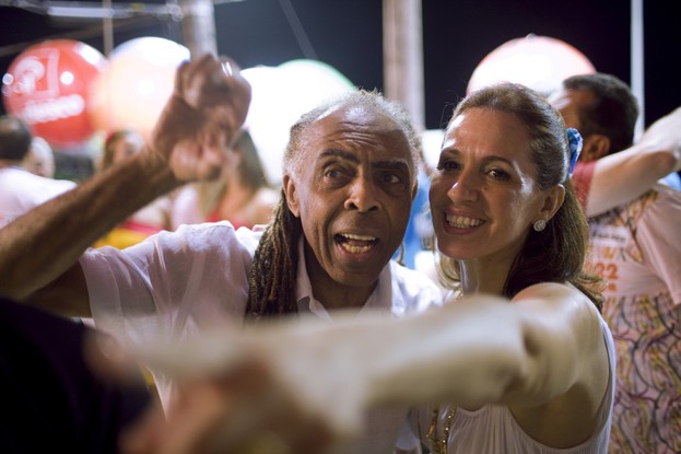 Gilberto Gil e Flora Gil no Expresso 2222, no Carnaval de Salvador, em 2009