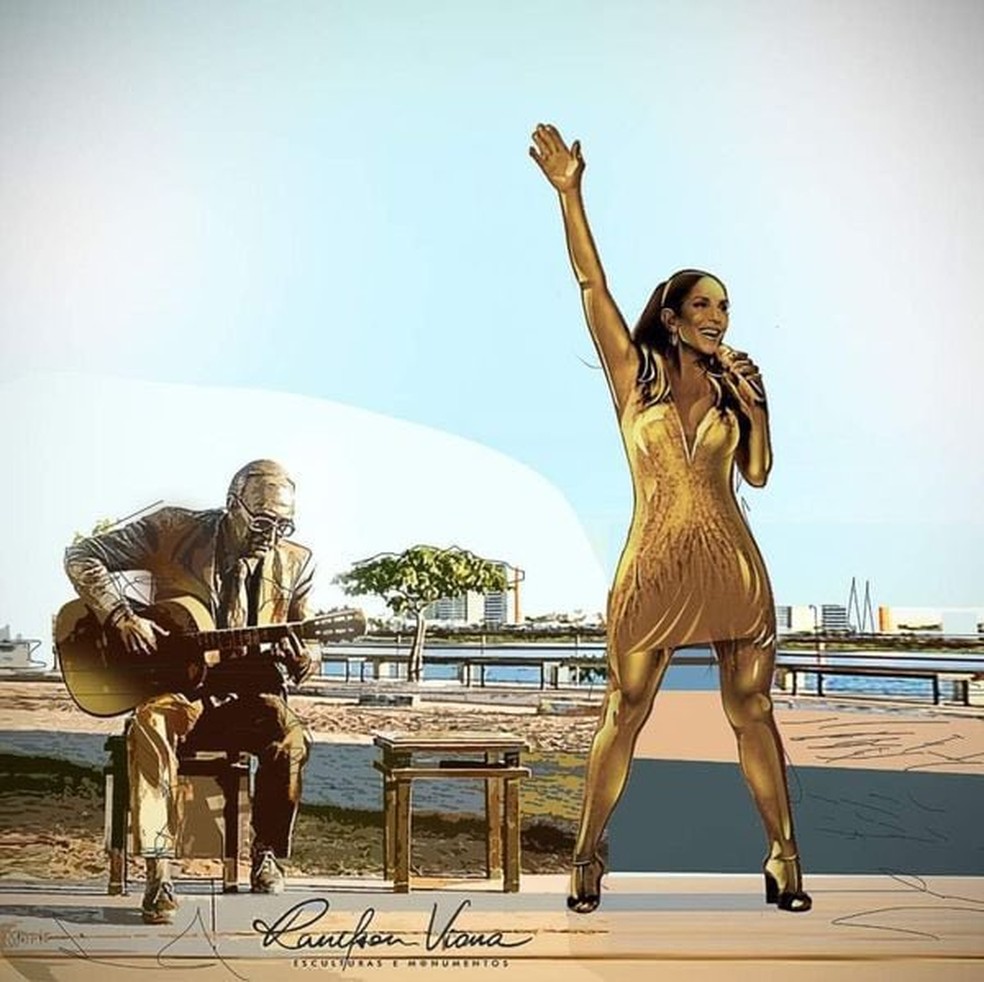 Ivete Sangalo ganhar&aacute; est&aacute;tua na orla de Juazeiro, sua cidade natal. &mdash; Foto: Reprodu&ccedil;&atilde;o/X