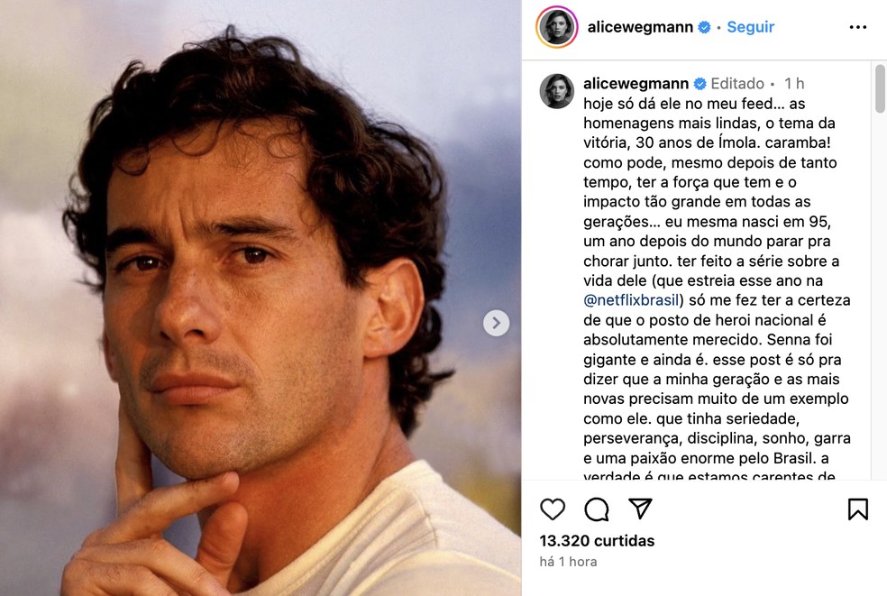 Famosos prestam homenagens a Ayrton Senna 30 anos após a morte do piloto