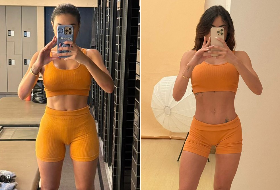 Antes e depois do corpo de Natacha Horana &mdash; Foto: Arquivo pessoal