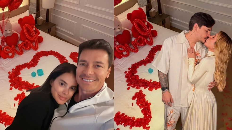 Rodrigo Faro e Vera Viel entram na trend e Manu Bhatidão com Anderson Halliday também — Foto: Reprodução/Instagram