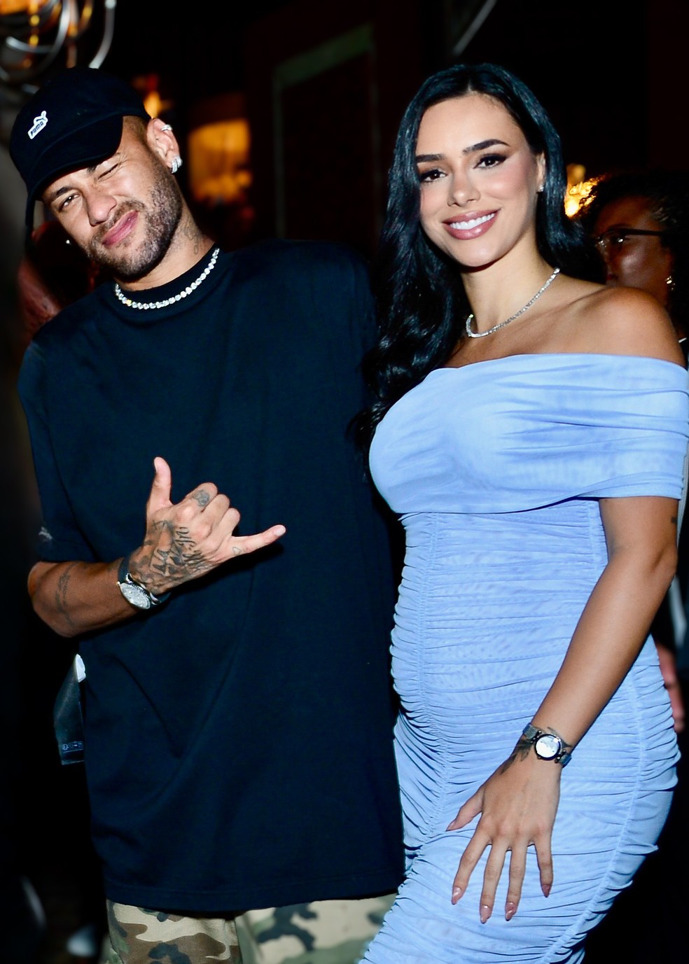 Neymar e Biancardi celebram os 29 anos de Rafaella em jantar com presença de Piqué em SP — Foto: Eduardo Martins/Brazil News
