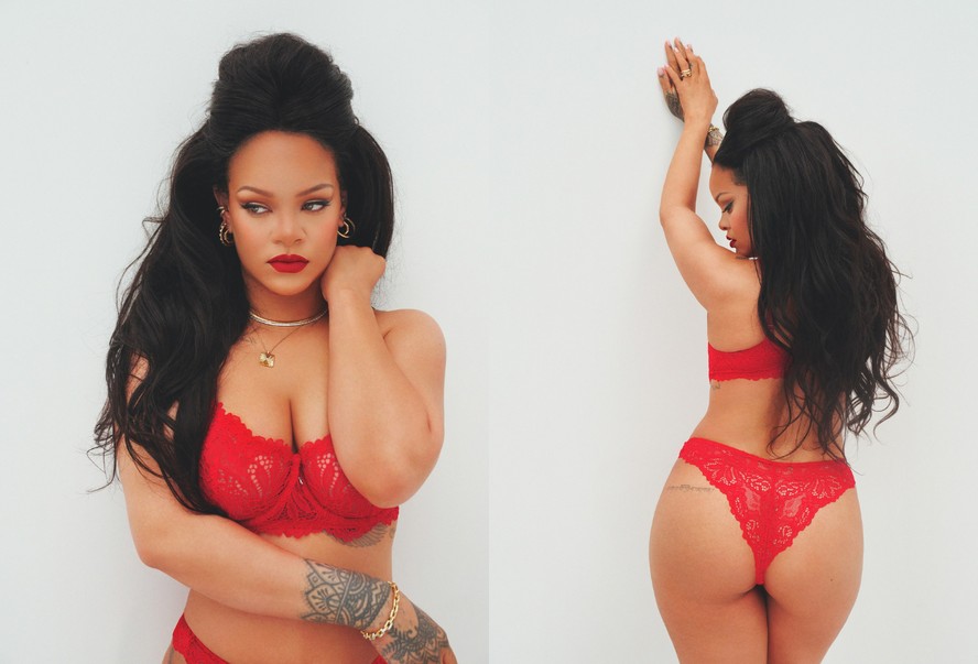 Rihanna posa de lingerie