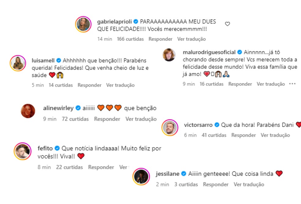 Famosos parabenizam Dani Calabresa — Foto: Reprodução/Instagram