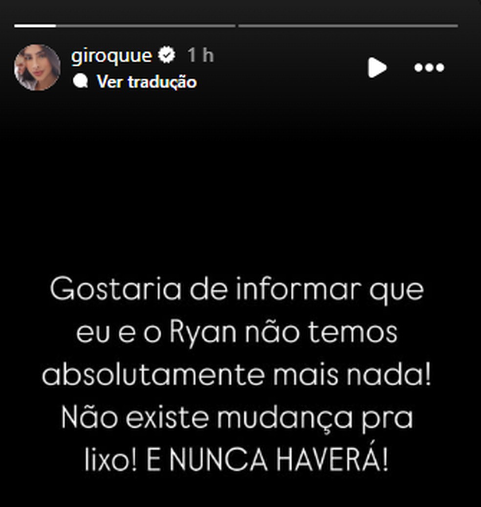 Post de Giovanna Roque &mdash; Foto: Reprodu&ccedil;&atilde;o/Instagram