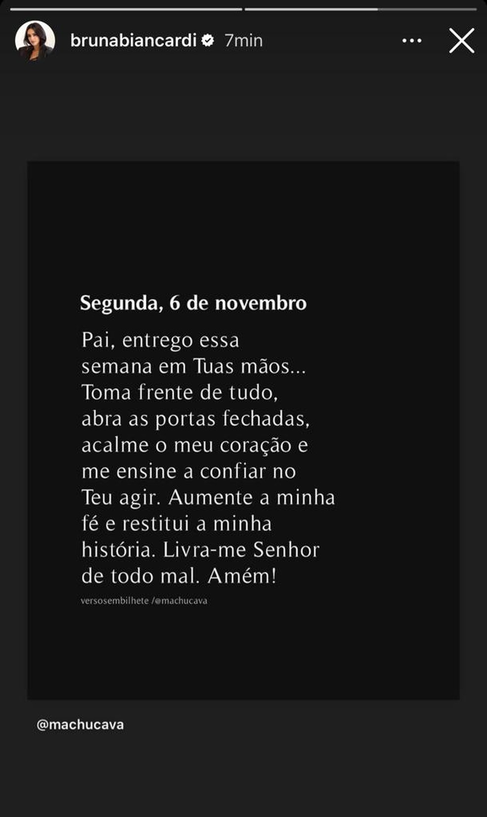 Bruna Biancardi posta nos Stories — Foto: Reprodução/Instagram
