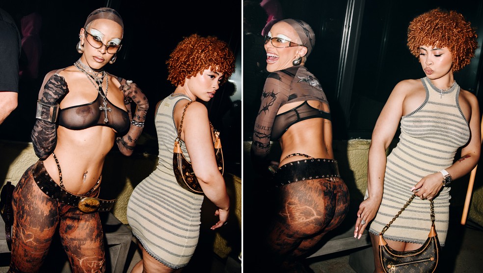 As rappers Doja Cat e Ice Spice — Foto: Getty Images