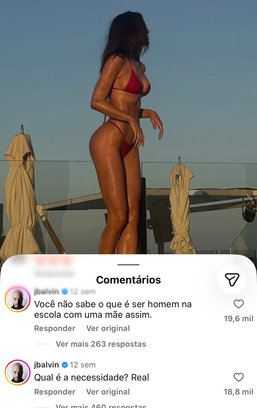 J Balvin e Valentina Ferrer — Foto: Reprodução / Instagram