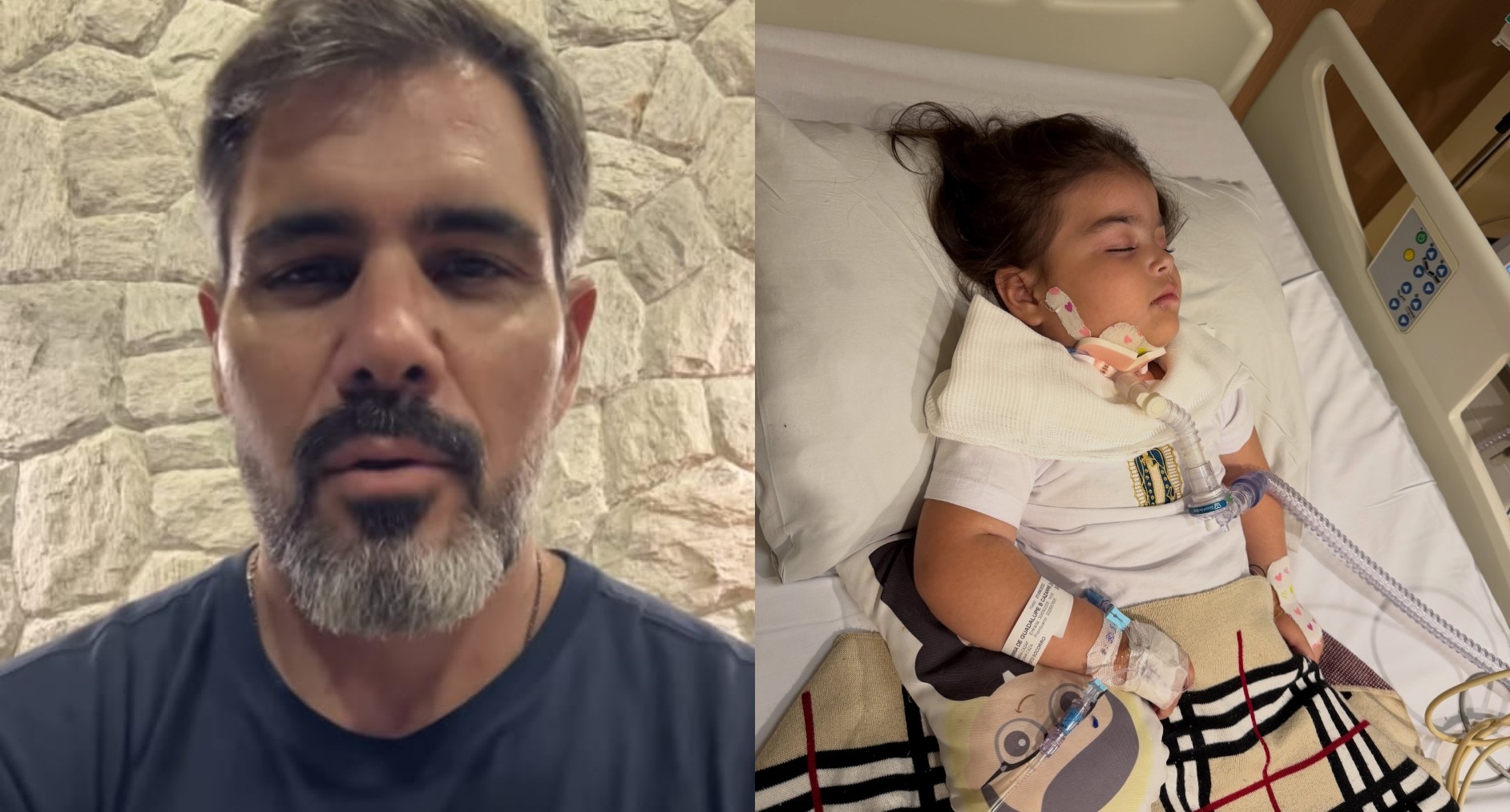 Juliano Cazarré atualiza fãs sobre estado da filha internada em CTI: 