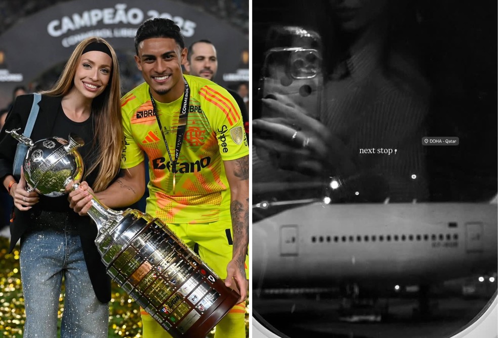 Victoria Caruso embarca para Doha — Foto: Reprodução/Instagram