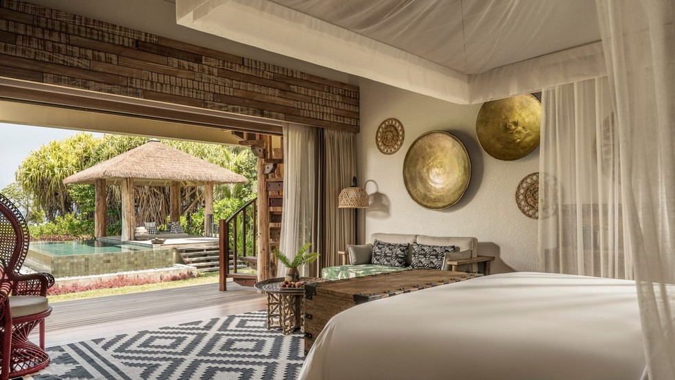 Vila em que Sabrina Sato e Nicolas Prattes estão hospedados — Foto: Four Seasons Resort Seychelles na Ilha Desroches