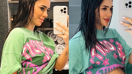 Grávida de Neymar, Bruna Biancardi mostra antes e depois da barriga