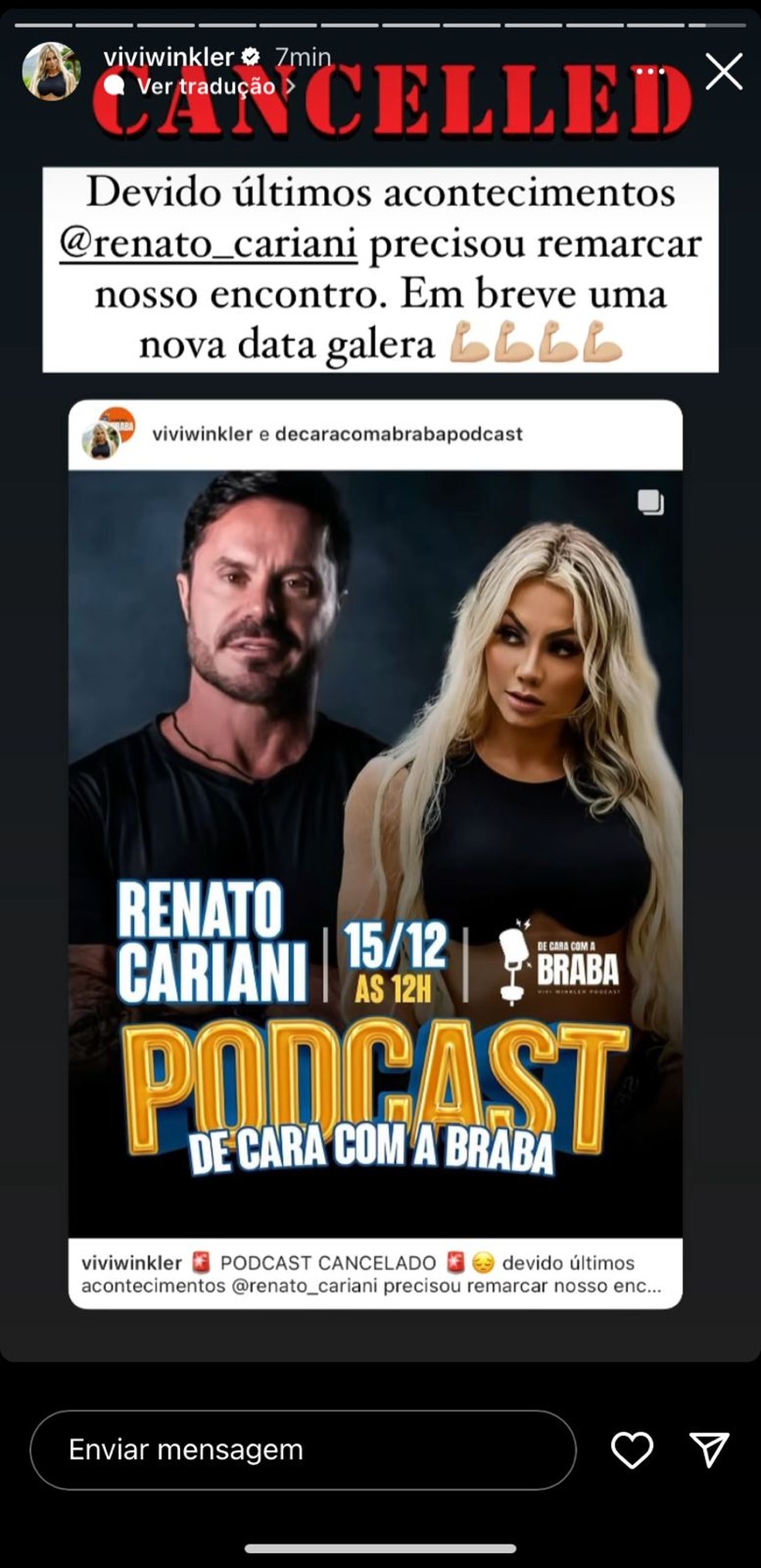 Post de Vivi Winkler — Foto: Reprodução/Instagram