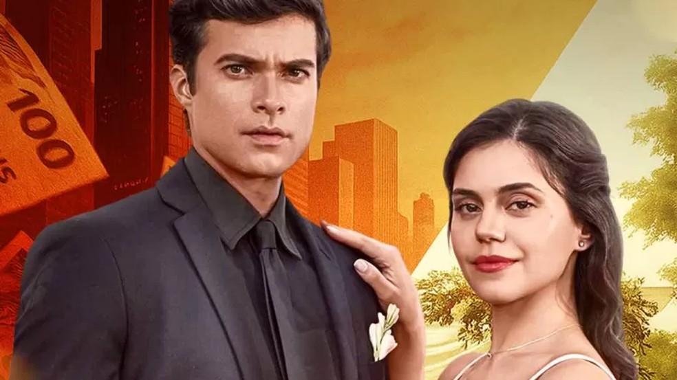 Novela vertical 'A Vida Secreta do Meu Marido Bilionário' com Victor Sparapane e Jessika Alves — Foto: Divulgação/ReelShort