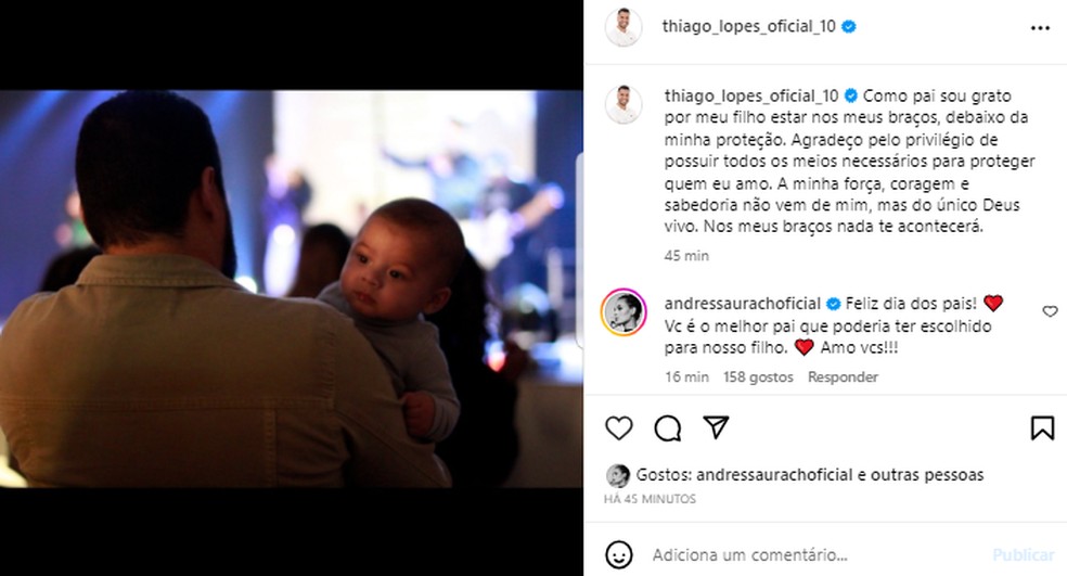 Andressa Urach elogia ex — Foto: Reprodução do Instagram