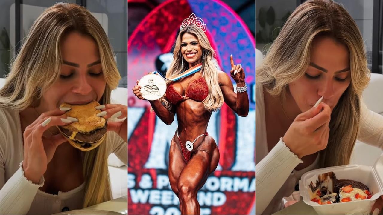 Miss Olympia se delicia com hambúrguer e brownie a um mês da busca do bicampeonato - QTU Questões do Universo