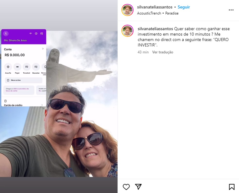 Conta no Instagram de Silvana Taques foi hackeada por golpistas — Foto: Reprodução/ Instagram