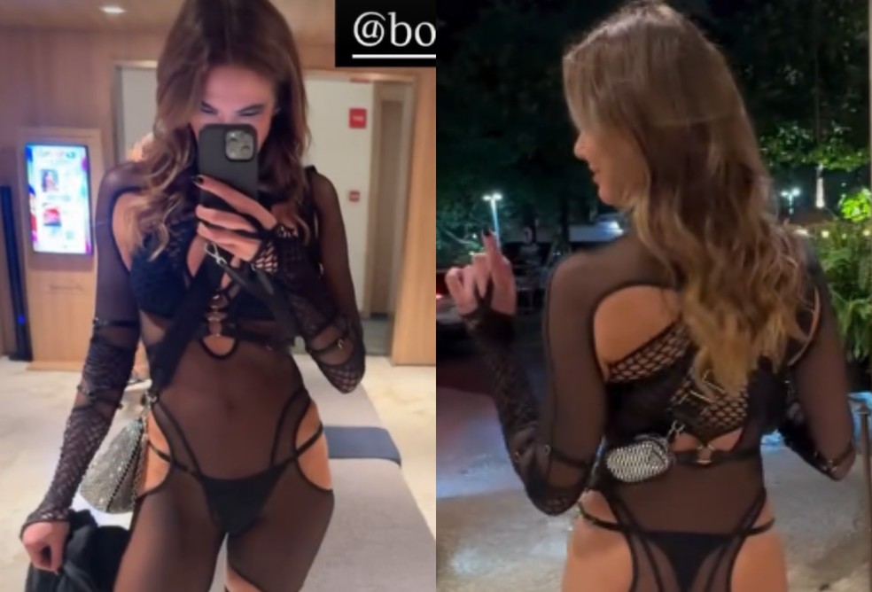 Luciana Gimenez eleva a temperatura com look transparente e fio-dental: 'Botar o bumbum para jogo' — Foto: Reprodução/Instagram