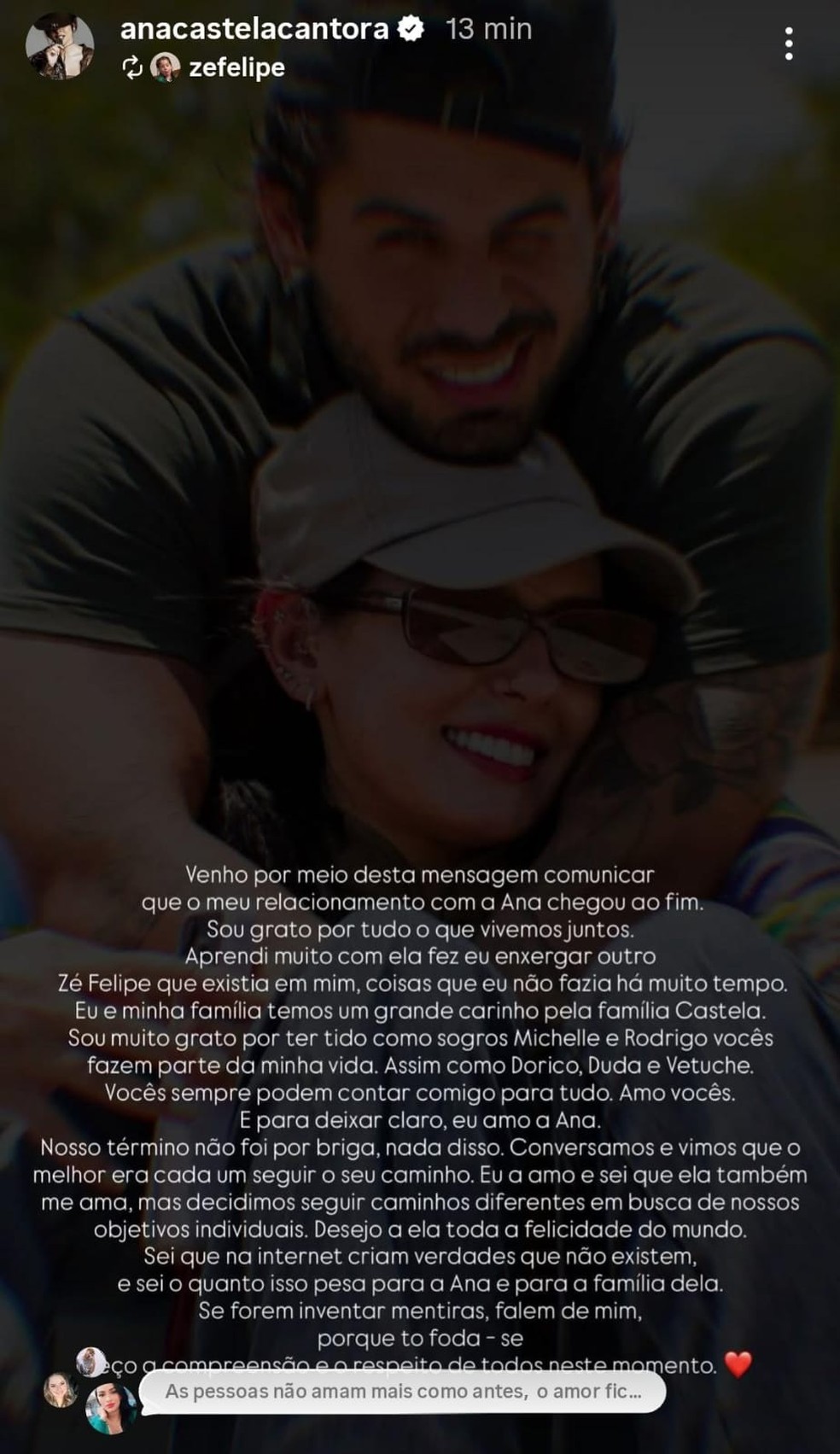 Zé Felipe e Ana Castela se separam após dois meses de namoro