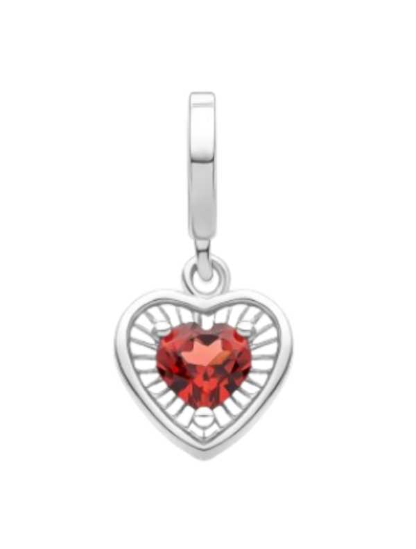 Charm Coração Cravejado em Prata 925
