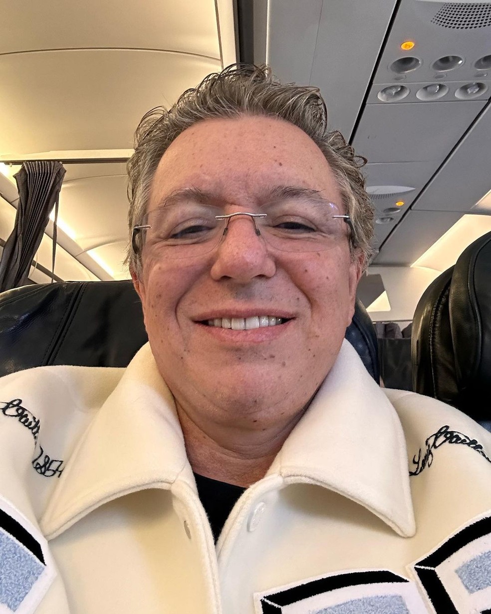 Boninho em avião — Foto: Reprodução / Instagram