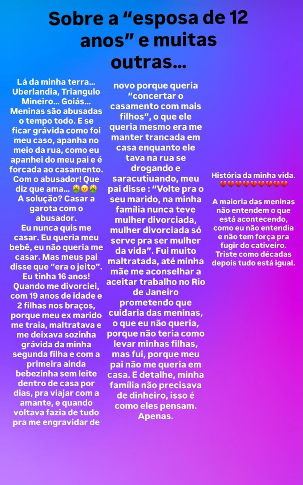 Nana Gouvea relembra violências sofridas na adolescência — Foto: Reprodução/Instagram