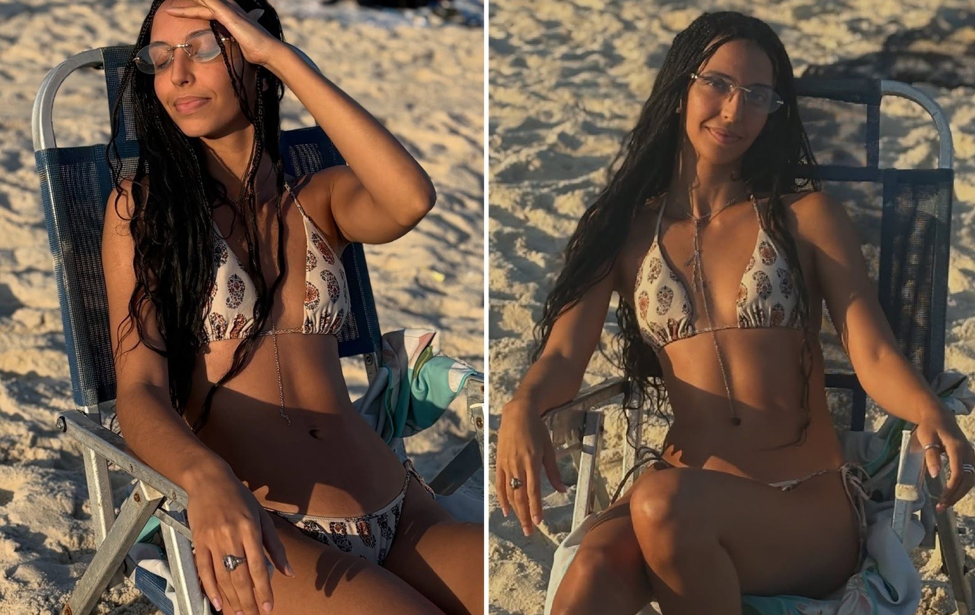 Agnes Brichta celebra novo visual nas areias do Leme: 