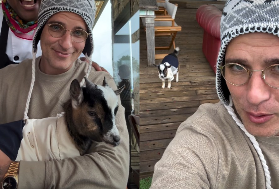 Bruno Gagliasso presentou a esposa com um mini-bode
