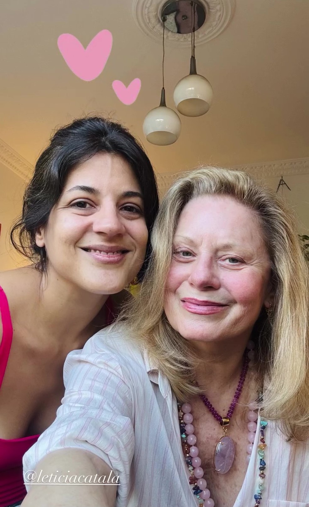 Vera Fischer e a nora Leticia Catalá — Foto: Reprodução/Instagram
