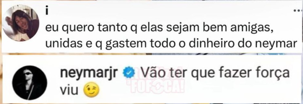 Neymar reage a comentário sobre filhas gastarem sua fortuna: 'Vão ter que fazer força' — Foto: Reprodução/Instagram