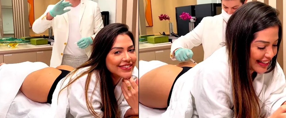 Lais já havia preenchido o bumbum com ácido hialurônico — Foto: Reprodução